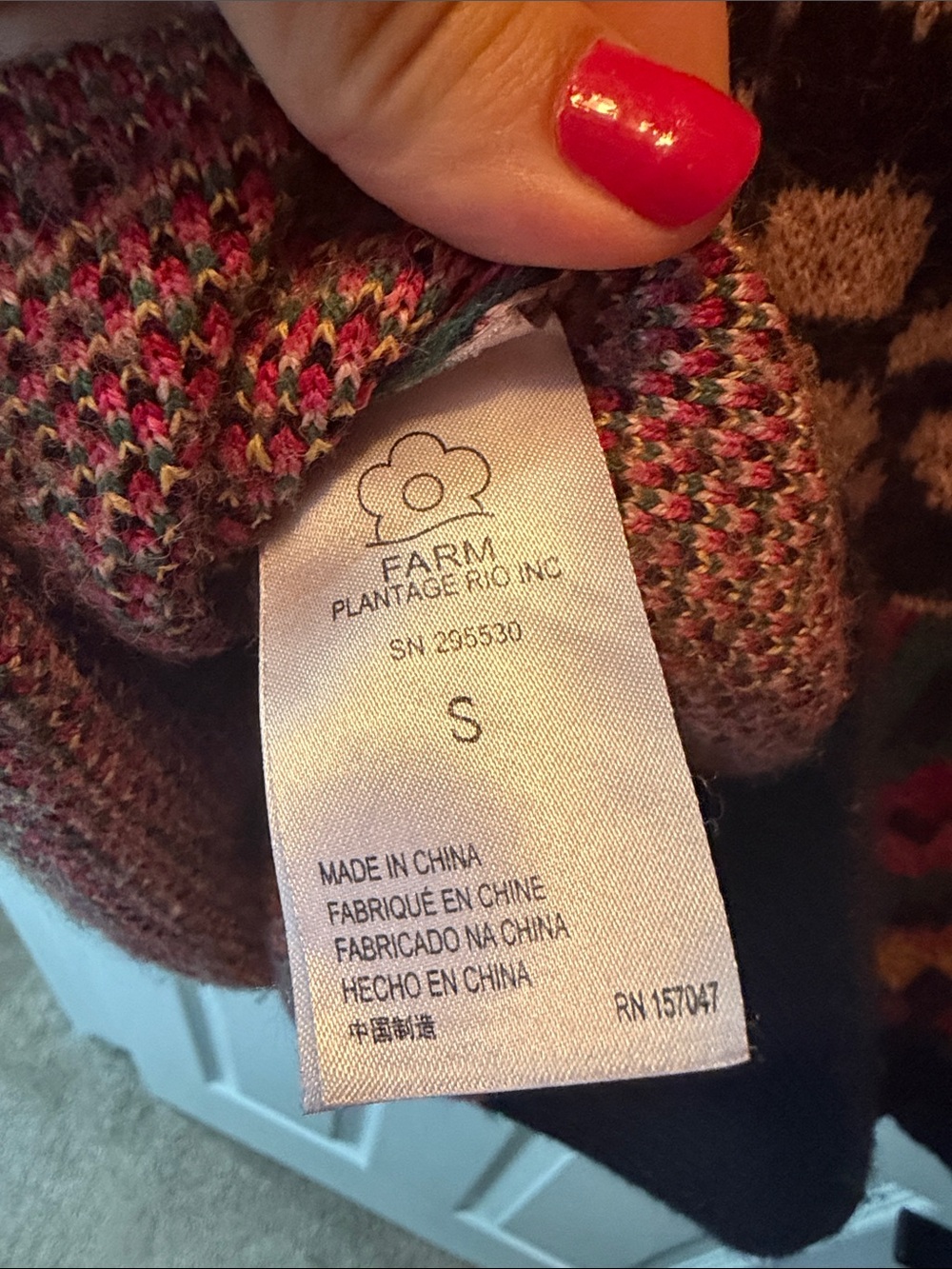 FARM Rio Vibrant Multicolor Geometric Knit Cardigan - Picture 5 of 6